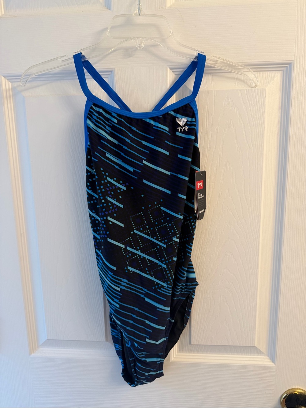 TYR Competition Training Women’s/Girls' Blue One-Piece Swimsuit-Size 36 - NWT
